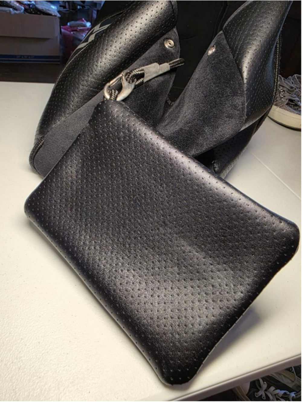 Haute Shore Black Neoprene Star Tote Bag Travel Gym Weekender - Picture 7 of 13